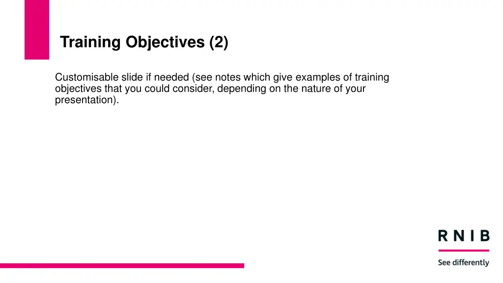 training objectives 2