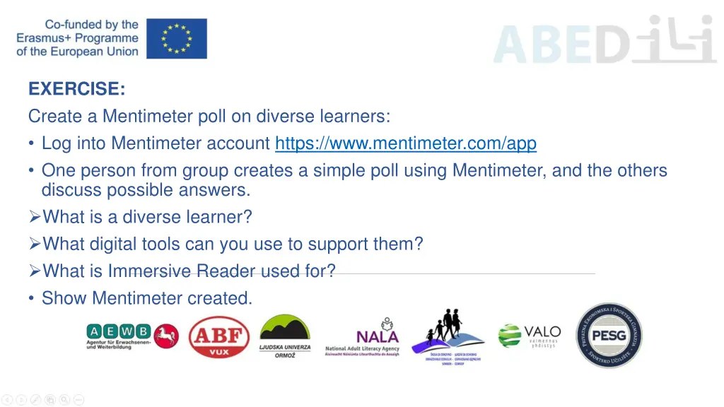 exercise create a mentimeter poll on diverse