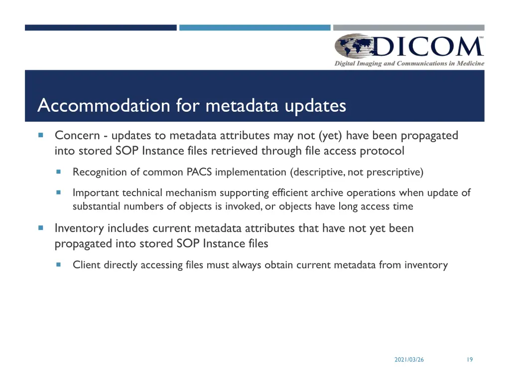 accommodation for metadata updates
