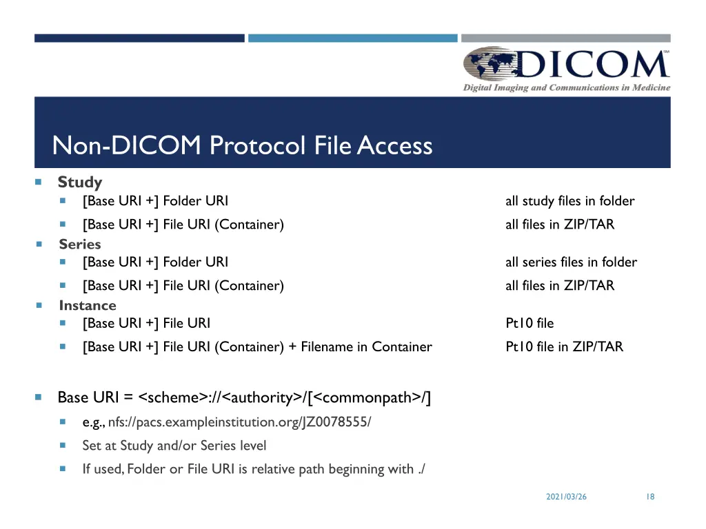 non dicom protocol file access