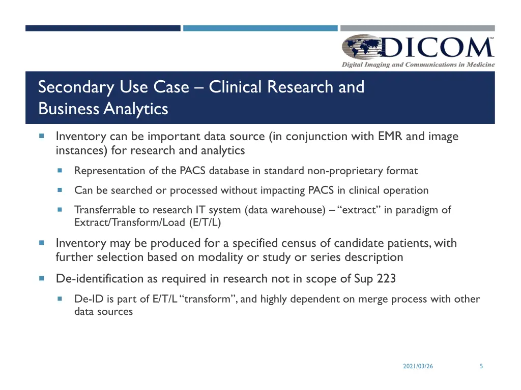 secondary use case clinical research and business