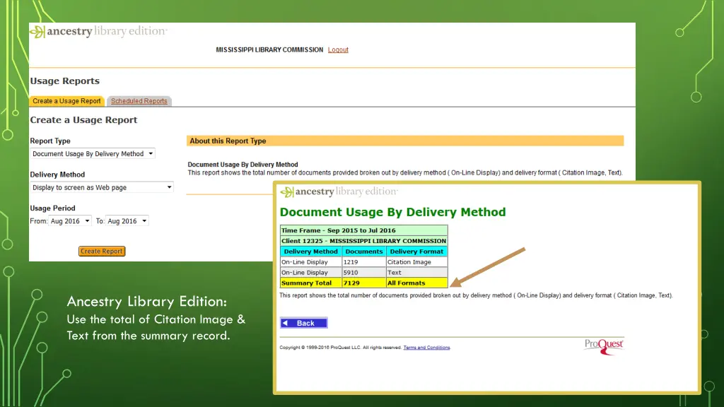 ancestry library edition use the total