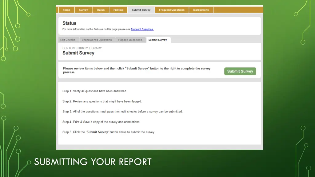 submitting your report