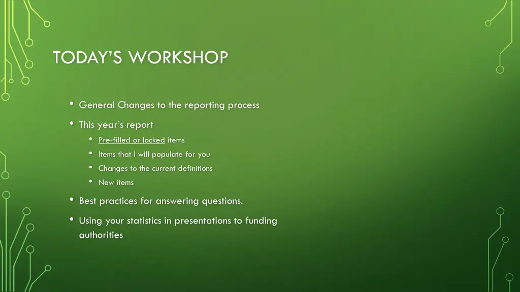 today s workshop