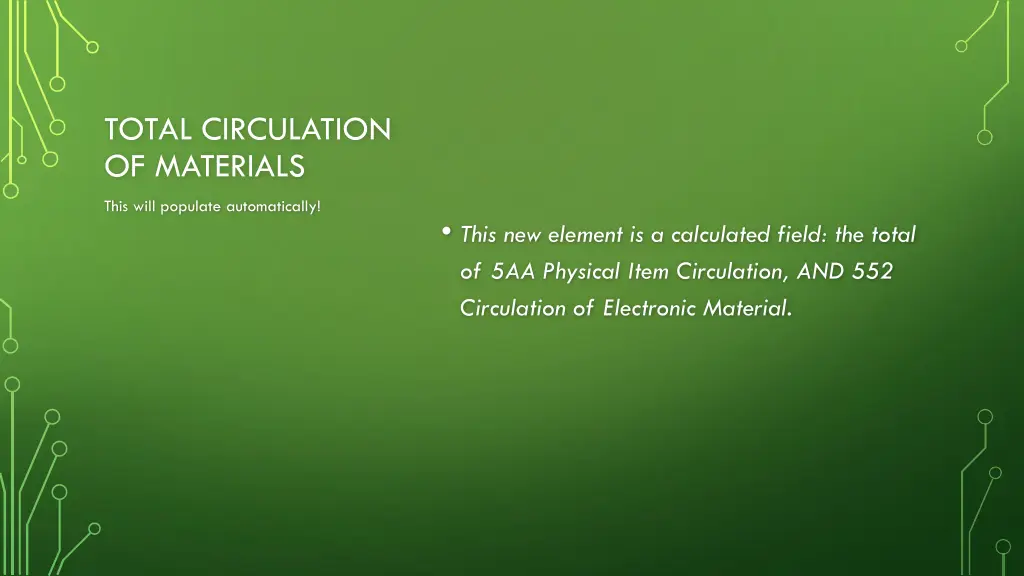 total circulation of materials