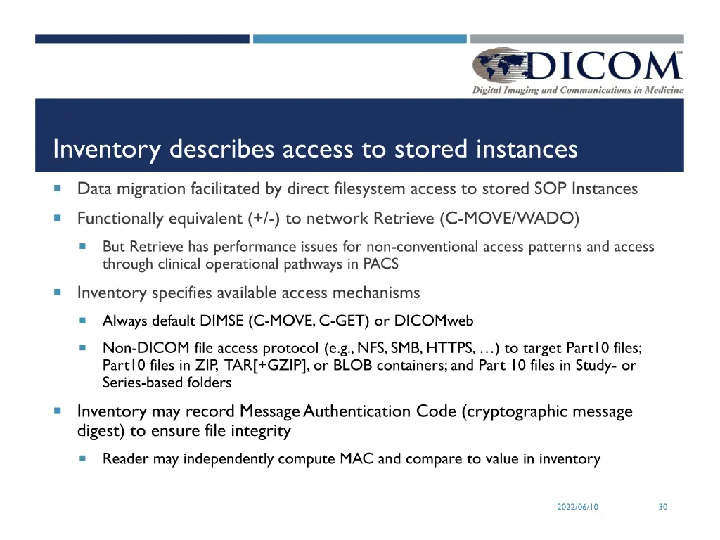 inventory describes access to stored instances