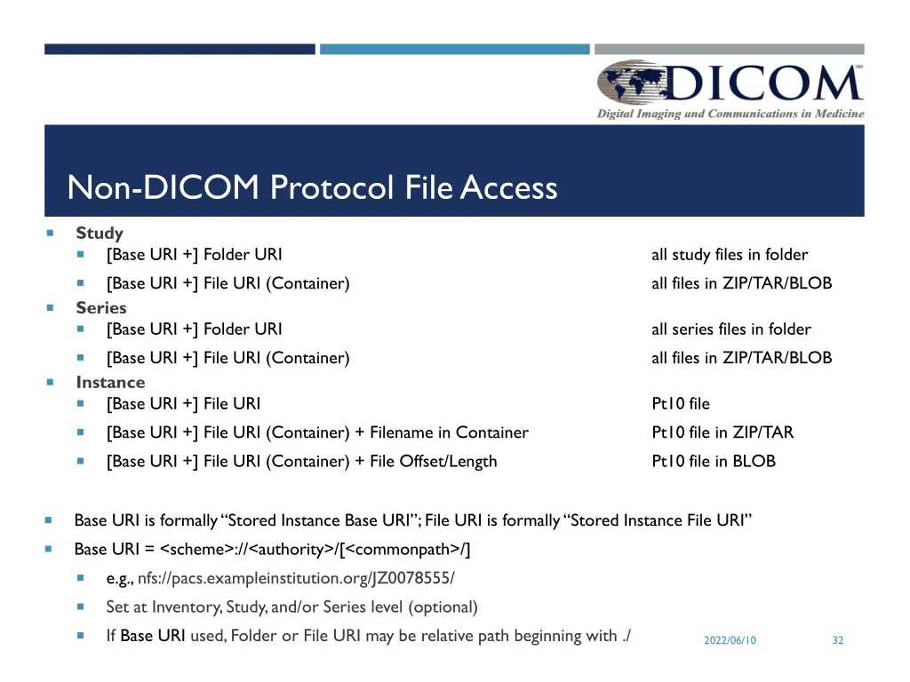 non dicom protocol file access