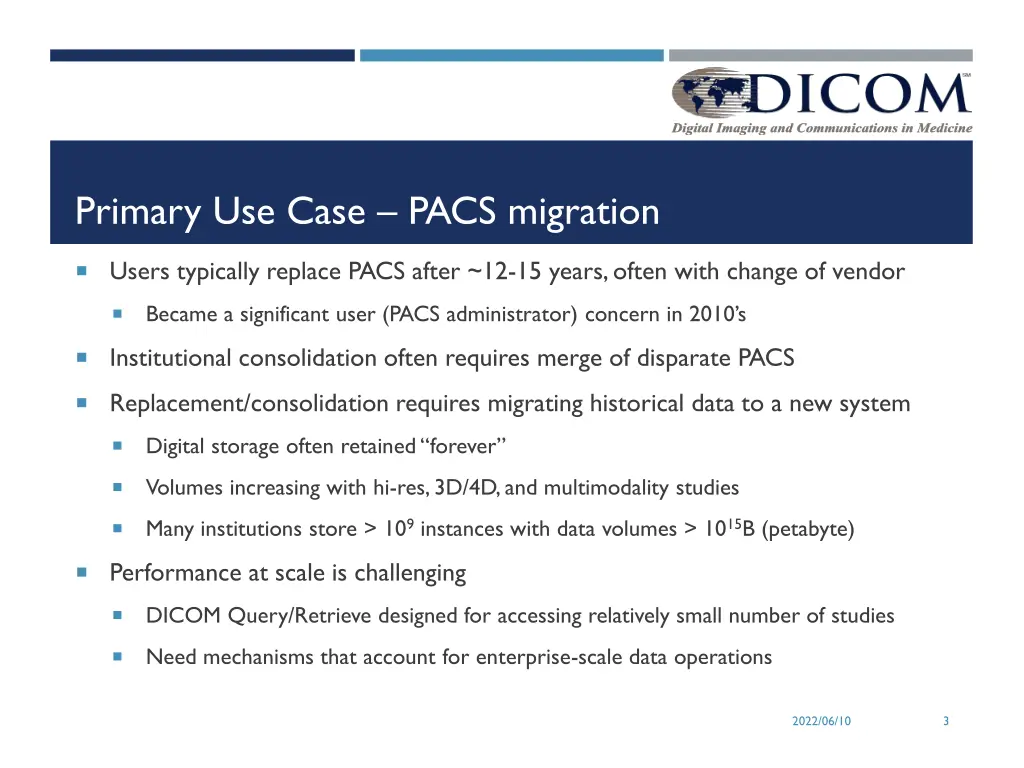 primary use case pacs migration
