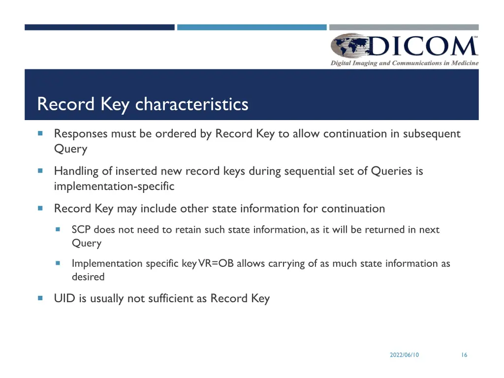 record key characteristics
