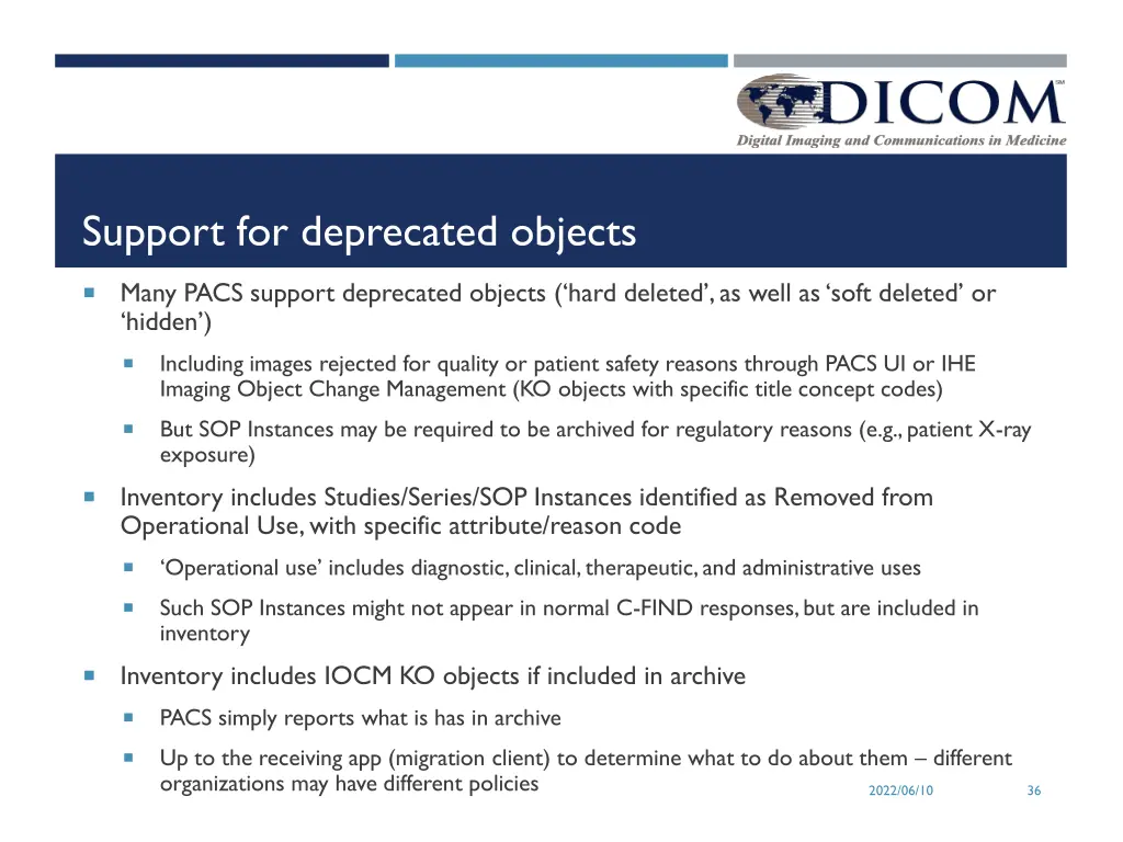 support for deprecated objects