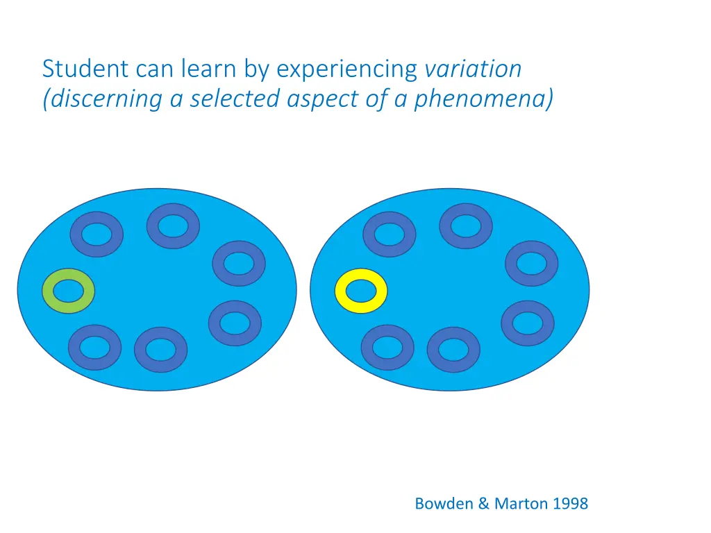 student can learn by experiencing variation