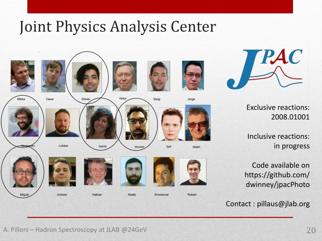 joint physics analysis center