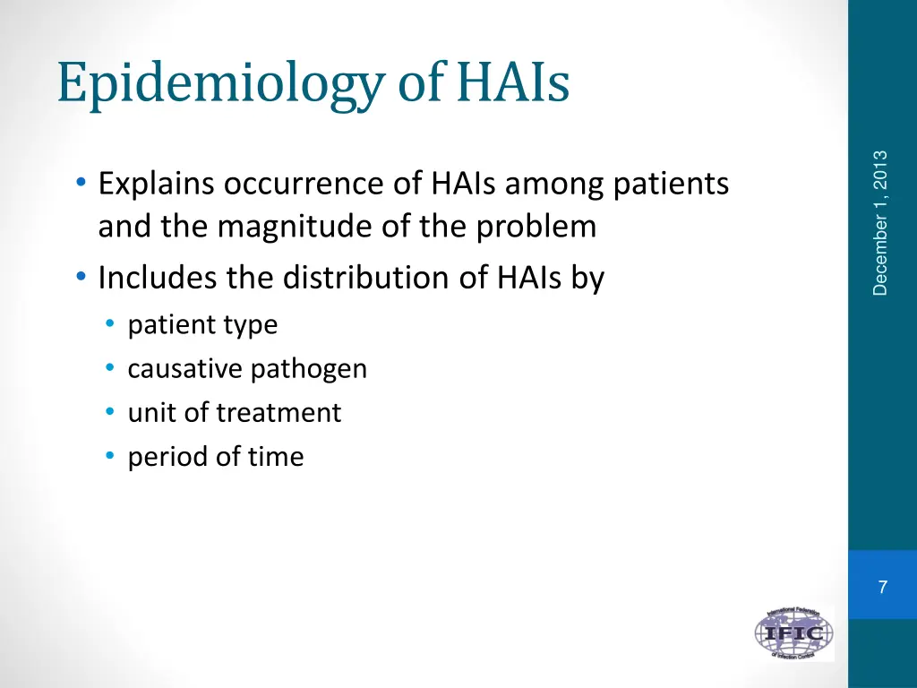 epidemiology of hais