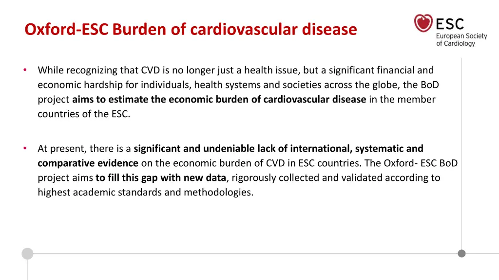 oxford esc burden of cardiovascular disease