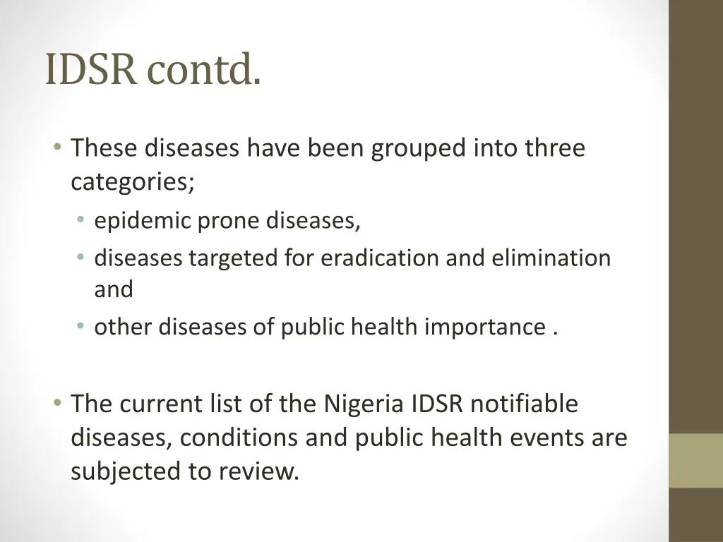 idsr contd 1
