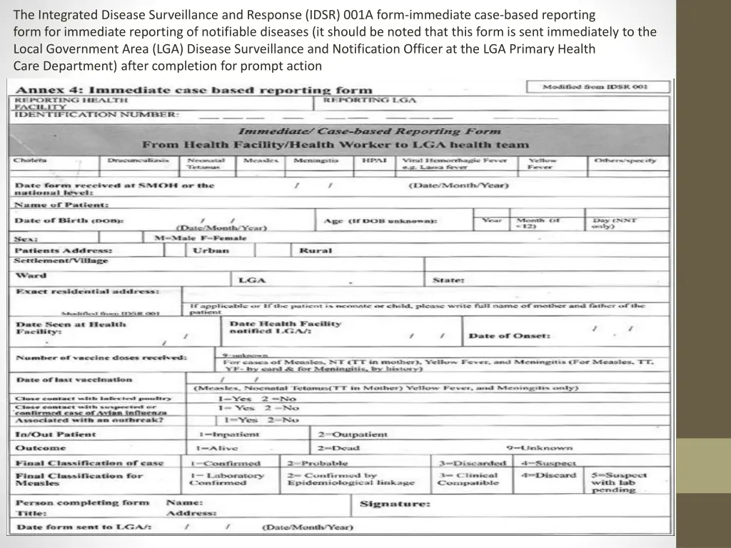 the integrated disease surveillance and response 1