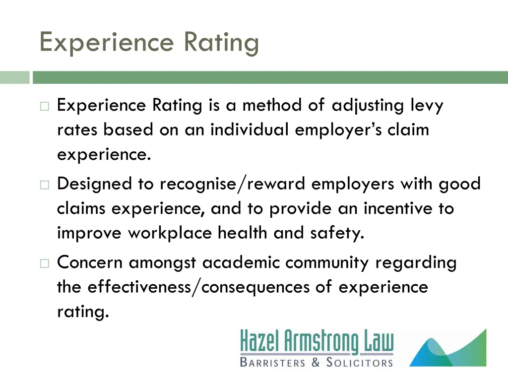 experience rating