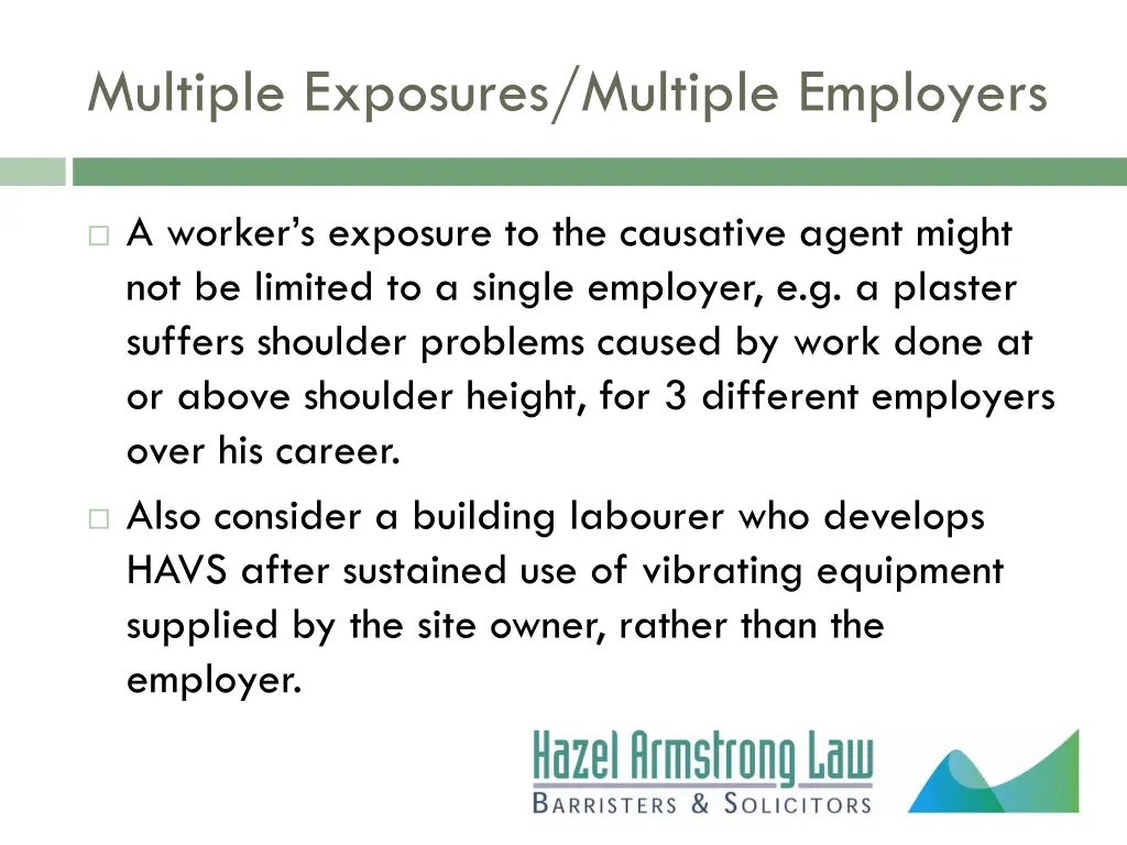 multiple exposures multiple employers