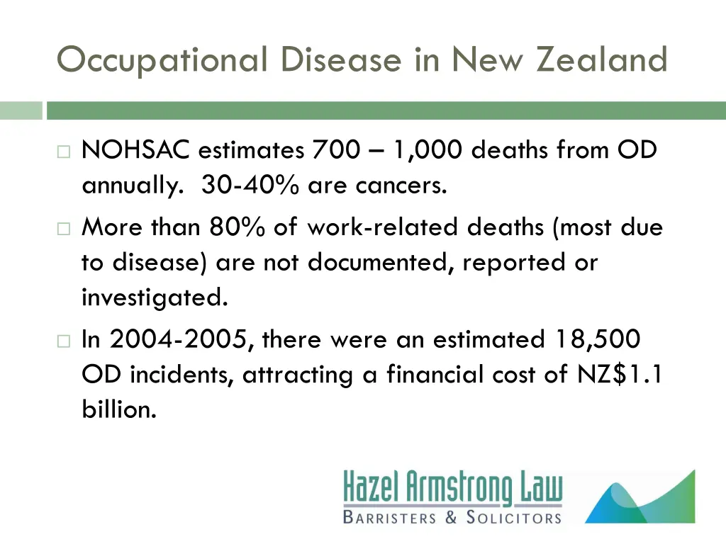 occupational disease in new zealand 1