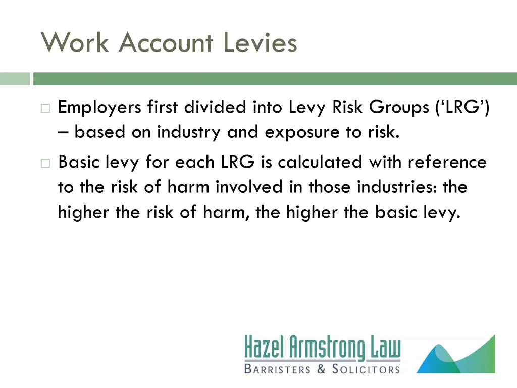 work account levies