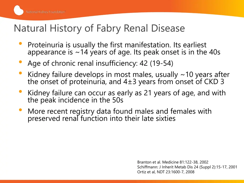 natural history of fabry renal disease