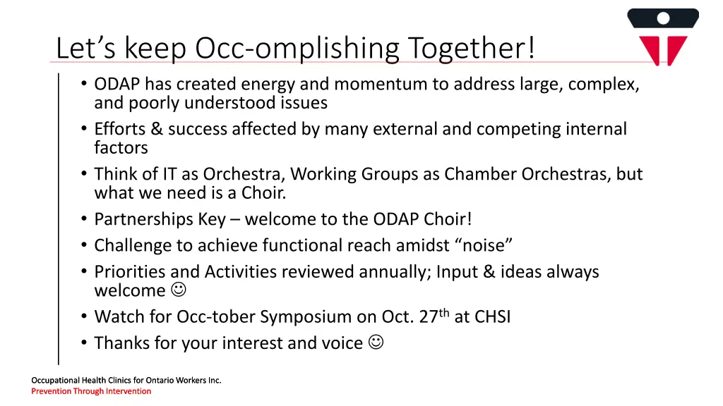 let s keep occ omplishing together odap
