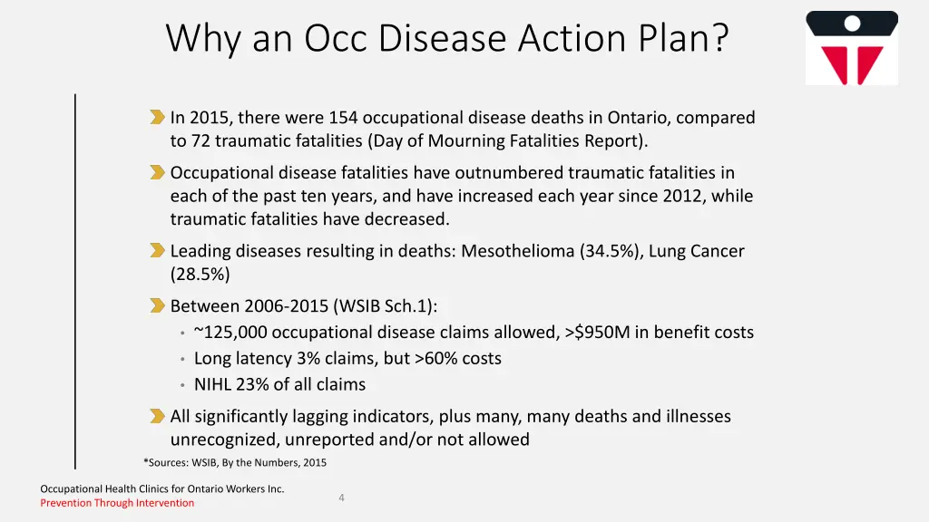 why an occ disease action plan