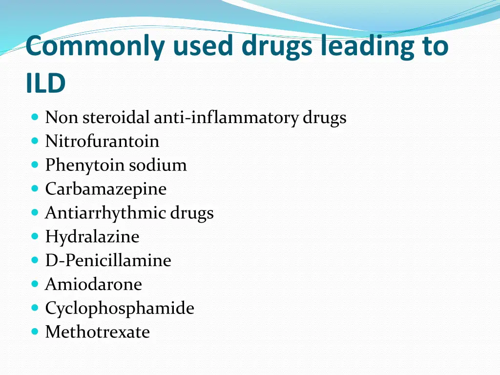 commonly used drugs leading to ild non steroidal