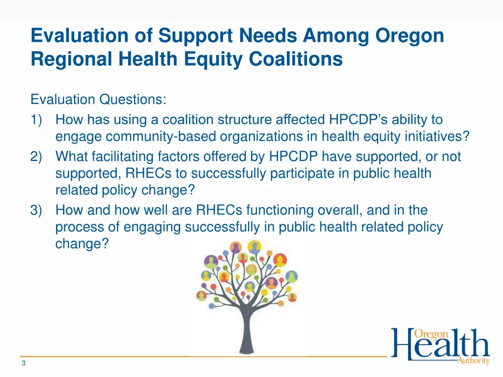 evaluation of support needs among oregon regional