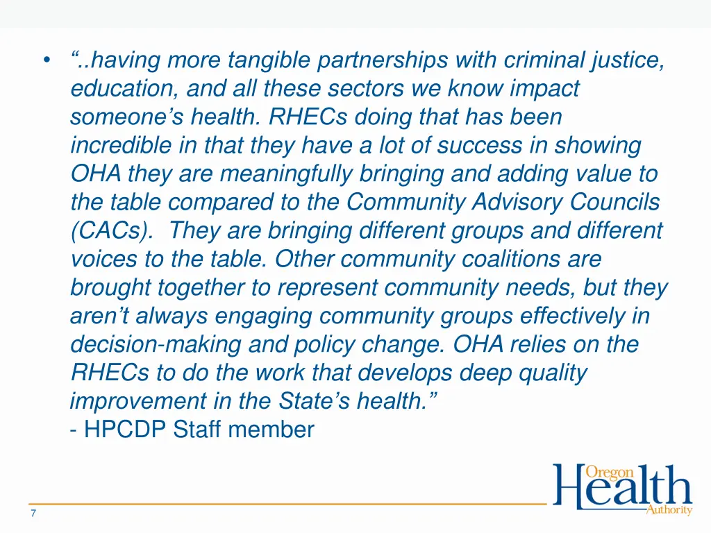 having more tangible partnerships with criminal