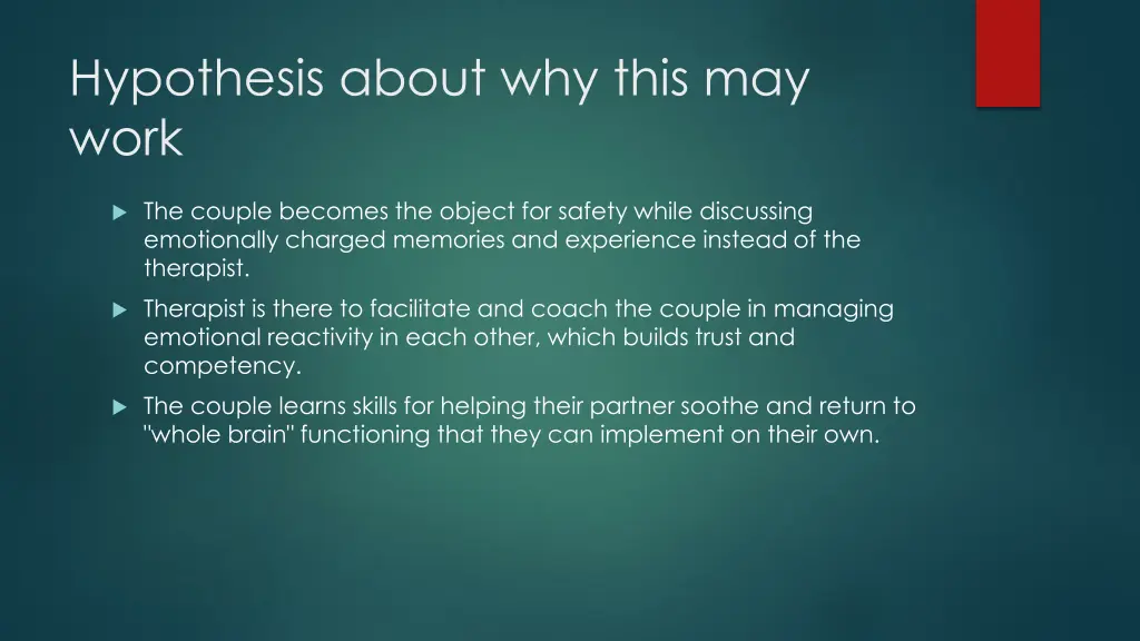 hypothesis about why this may work