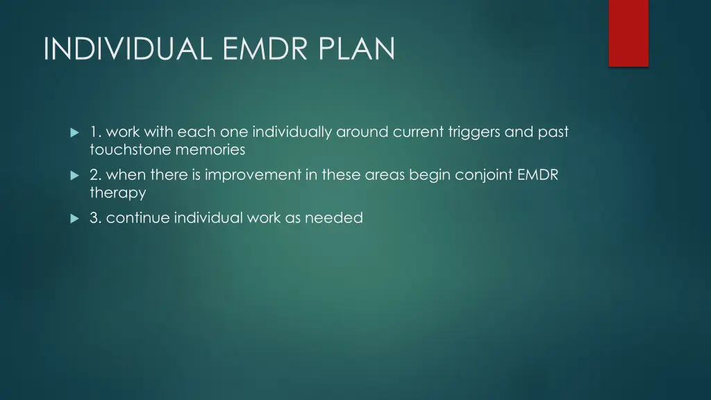 individual emdr plan