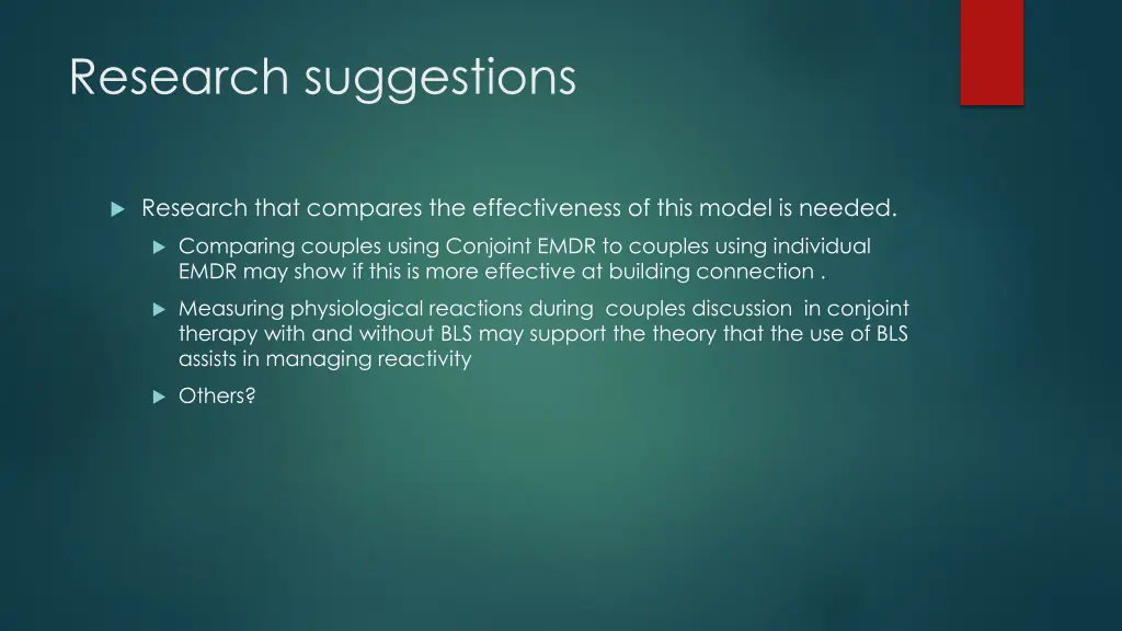 research suggestions