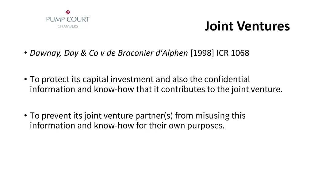 joint ventures