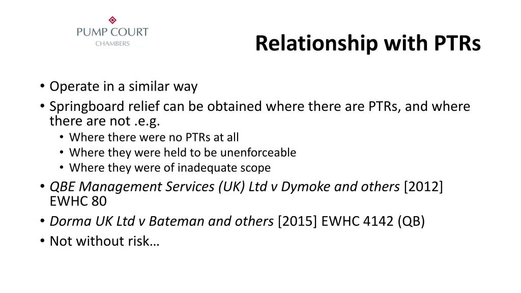 relationship with ptrs