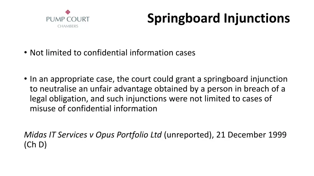 springboard injunctions 2