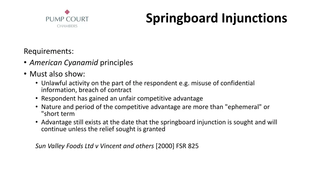 springboard injunctions 3