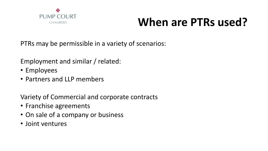 when are ptrs used