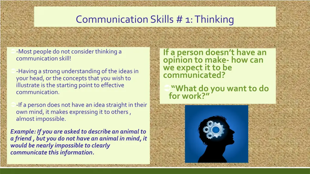 communication skills 1 thinking