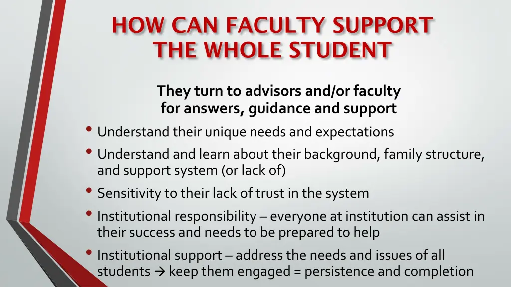 how can faculty support the whole student