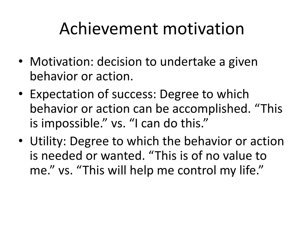 achievement motivation