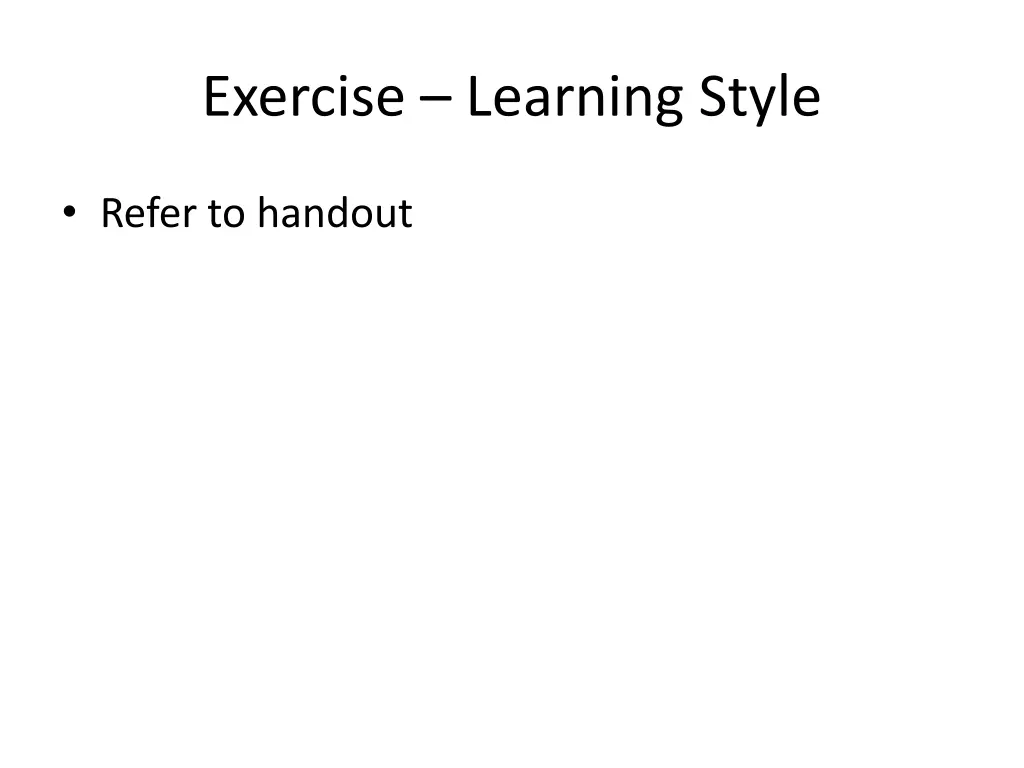 exercise learning style