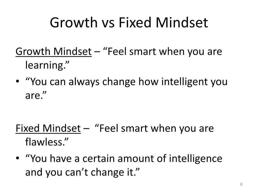 growth vs fixed mindset