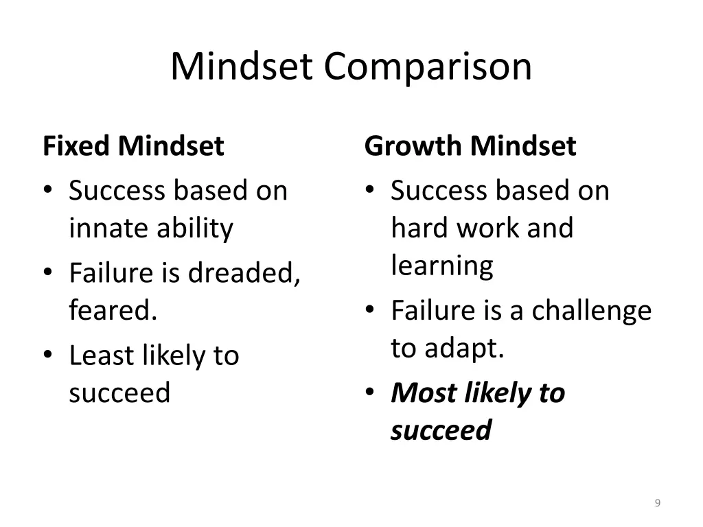 mindset comparison