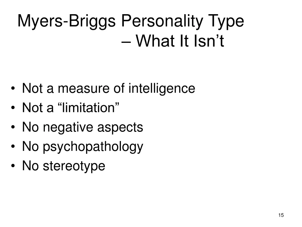 myers briggs personality type what it isn t