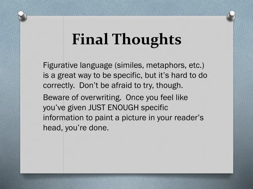 final thoughts