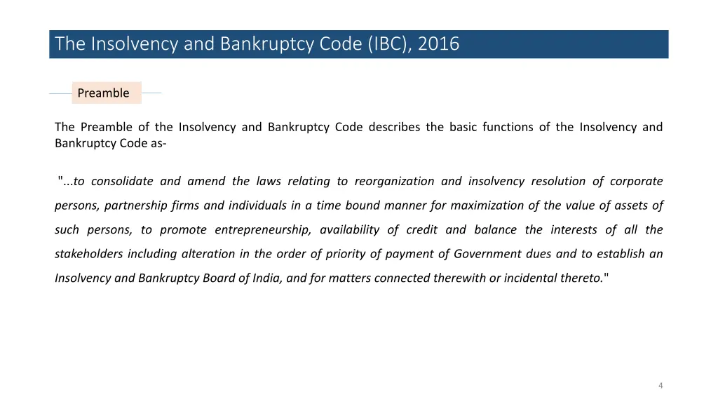 the insolvency and bankruptcy code ibc 2016