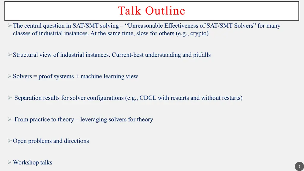 talk outline