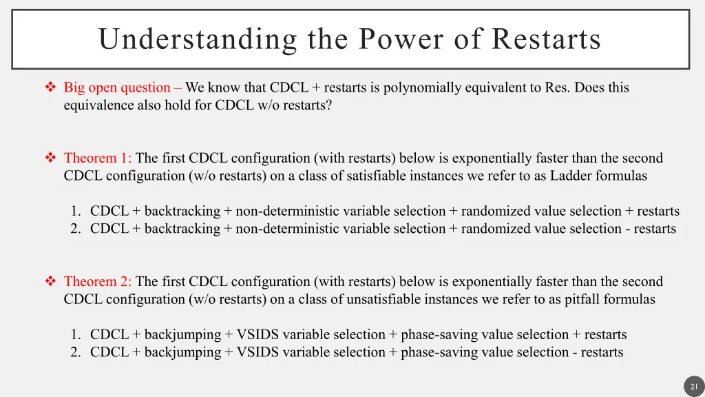 understanding the power of restarts