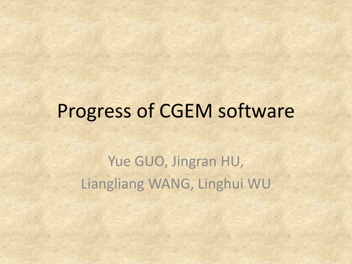 progress of cgem software